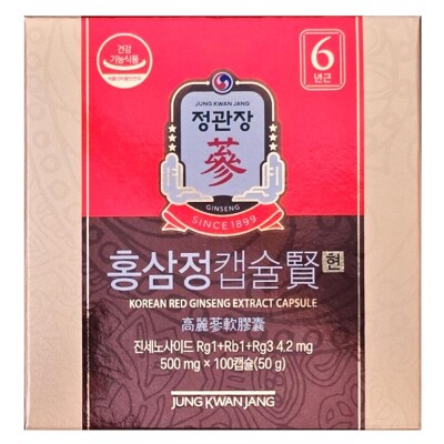 JUNG KWAN JANG Korean Red Ginseng Extract Capsule Hyun 賢 (500mg x 100Capsule)