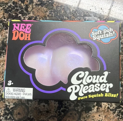 Schylling NeeDoh Cloud Pleaser Soft Doh Squish Tactile Squeeze Toy Purple/White