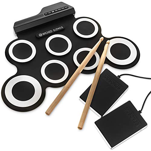 New Electronic Drum 7 Pad Portable Roll Up Drum Pad Kits Foldable Musical Practice Instrument- 5 Pre-Set Tones, 8 Demo Songs And 3 Rhythms - 2 Drum Stick Included