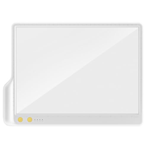A4 Rechargeable LED Drawing Board, 9-Color Light Modes with Built-in Stand, Neon Art Dry Erase Glow Up Doodle Note Pad, Sketching Gift Toy for KidsGirlsTeens, 7 Markers & Tracing Book-White