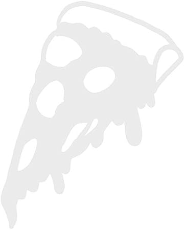 Pizza Vinyl Decal - 5 Inches - for Cars, Trucks, Windows, Laptops, Tablets - Outdoor-Grade 2.5mil Thick Vinyl - White