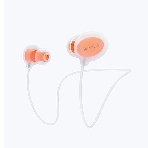 AZLA POM 10S - Ear Plugs for Sleeping Noise Cancelling - Silicone Earplugs for Sleep, Snoring, and Noise Reduction - Best Earplugs to Drown Out Snoring - Ear Plugs for Snoring Blocking Orange