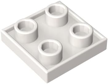Gobricks GDS-90248 2x2 Double-Sided Plate, White, 20 pcs Brick Parts