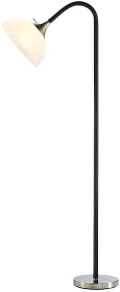 71 in. Black Arc Floor Lamp with Flexible Foam Pole and Satin Nickel Base, 3-Way Light Setting for Living Room or Reading Corner