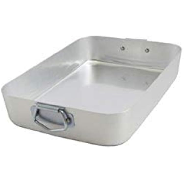 Ottinetti Famiglia Aluminum Rectangular Roasting Pan with Lid, Small10.2 x 7, Silver