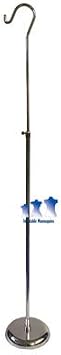 MS10RT - Mannequin Stand, Tall Chrome Adjustable Hook Stand w/ 8" Round Base