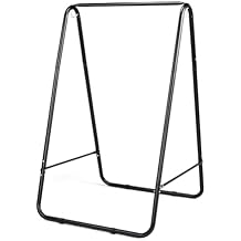ONCLOUD 600LBS Heavy-Duty Hammock Chair Stand, A-Shaped Universal Multi-Use Steel Hanging Chair Stand with Hook, Durable Swing Stand for Indoor Outdoor, Weather Resistant Support Base, Black