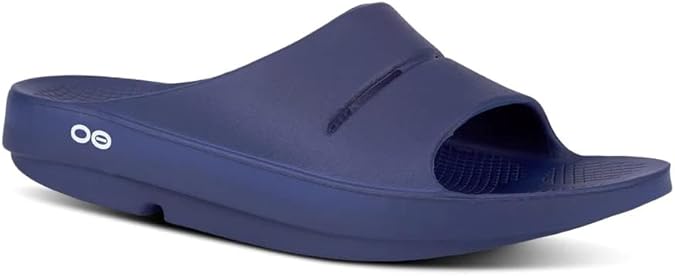 OOFOS - Unisex OOahh Sport - Post Run Recovery Slide Sandal (Navy Blue, US Men's Size 6/Women's Size 8)
