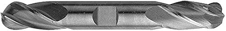 1/2 Carbide End Mill, Ball Nose, Double Ended, 4 Flutes, Stub Length, USA Made (.5" Solid Carbide End Mill) 58382