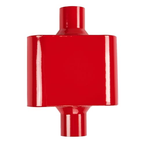 Universal Mufflers,Performance Automotive Exhaust Muffler,Single Chamber 2 inch inlet ID 2 inch outlet ID red FH420109
