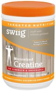 swiig Micronized Creatine Monohydrate, 90 Servings | No Gluten, Yeast, Corn or Wheat, No Added Flavors, No Dairy, Fish, or Soy, No Preservatives, Colors or Sweeteners
