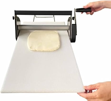 RS201 Commercial Dough Sheeter Machine, Stainless Steel Pasta Roller with Adjustable Thickness Control, Foldable & Space Saving for Croissants and Handmade Noodles, Heavy Duty Kitchen Tool