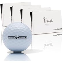 Trust Golf Ball Bison V/X Power–Designed for Professionals and Low Handicappers, Maximum Distance, Stopping Power, Soft Feel, Straight Flight, Urethane Cover for Ultimate Control (White-12/48 Balls)