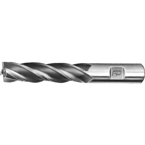 F&D Tool Company 18302-F710 Multiple Flute End Mill, Single End, Long, High Speed Steel, Right Hand CutSpiral, 516 Mill Diameter, 38 Shank Diameter, 1.375 Flute Length, 3.125 Overall Length, 4 Number of Flutes