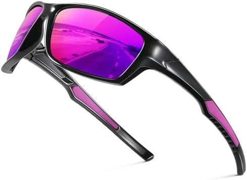Fanshen Polarized Sunglasses for Men Women, Wrap Around Sunglasses for Mens Womens Cycling Running UV Protection