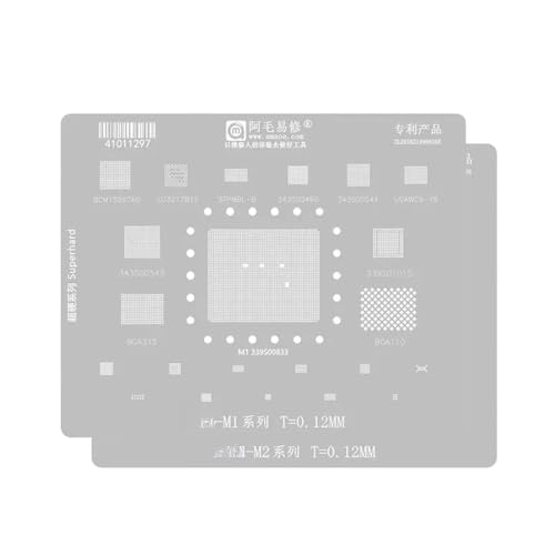 0.12mm Soldering Tin Net Compatible with M1 M2 BGA315 BGA110 339S00833 339S01086 BGA Reballing Stencil Steel Mesh Template