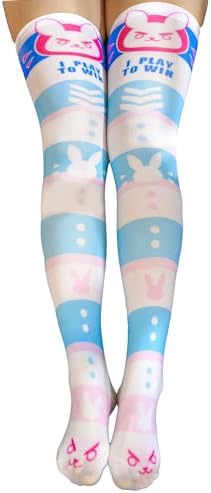 CAT KO Womens Kawaii Thigh High Socks Cute 3D Anime Strawberry Over the Knee High Stocking for cosplay