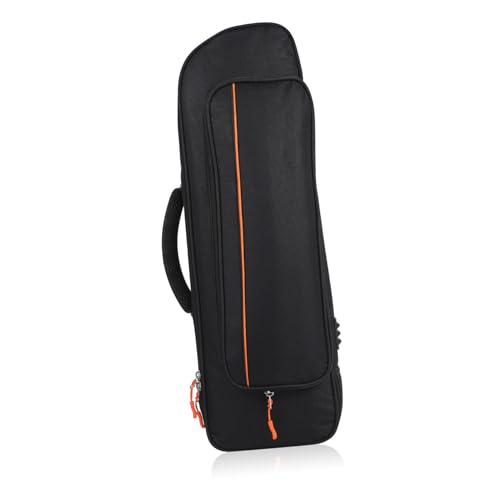 Trumpet Gig Bag with Dual Storage Compartments Lightweight Waterproof Oxford Cloth Pouch Adjustable Shoulder Strap and Carry Handle for Music Instruments