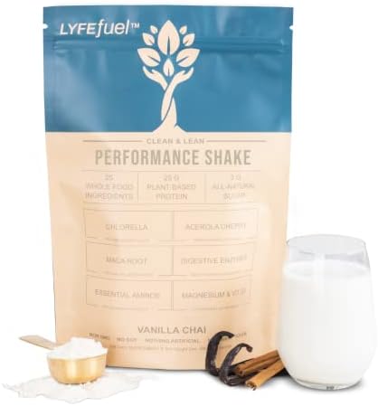 Post-Workout Recovery Shake by LYFE Fuel | All-in-One Sports Nutrition Drink for Rapid Muscle Replenishment | 25g Plant Based Protein Powder + Essential Amino Acids & Key Nutrients (Vanilla - 2 lb)