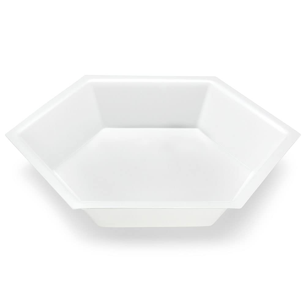 Weighing Boats by Globe Scientific, Hexagonal Shaped, 3617, Bendable Polystyrene, Easy Pour Design, Disposable Scale Trays to Weigh & Mix Liquid & Powder, Antistatic, 200mL Capacity, White, Case500