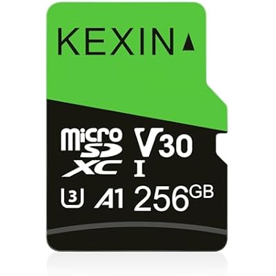 KEXIN 256GB Micro SD Card with SD Adapter microSDXC Memory Card UHS-I A1 V30 U3 Micro SD Card Full HD High Speed TF Card for Smartphone Tablet Action Camera Dash Cam Drone Game Console
