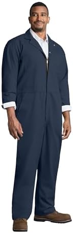 Red Kap Mens Twill Action Back Coverall With Chest Pockets - Mechanic Coveralls With Oversized Fit, Concealed Zippers