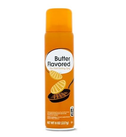 Butter Cooking Spray 8 oz Non Stick Baking & Grilling Oil Spray, Skillets & Bakeware, Even Coating, Light Butter Flavor, Mess Free Cooking Essential (Pack of 1)