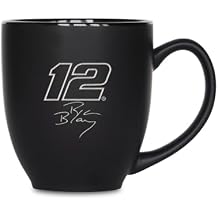 Rico Industries NASCAR Racing Pick Your Driver 15oz Laser Engraved Matte Black Ceramic Bistro Mug - For Hot or Cold Drinks