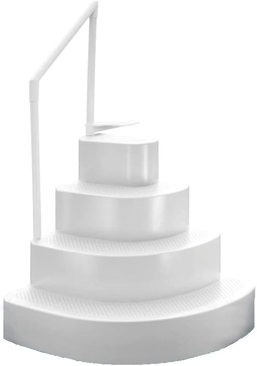 Blue Torrent White Wedding Cake Above Ground Pool Step with Liner Pad