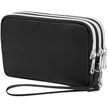 Cellphone Wristlet Wallets for Women Large Capacity Clutch Purse 3 Zipper Compartments 6 Card Slots Anti-water Handbag