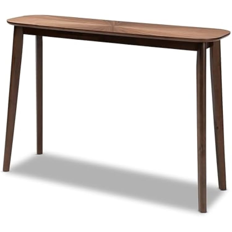 Baxton Studio Wendy Mid-Century Modern Walnut Finished Wood Console Table
