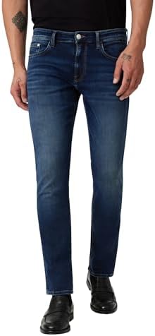 Mavi Marcus Slim Straight Jeans for Men, Regular Rise Work Pants for Men, Classic Straight-Leg Style Jeans for Men