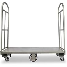 Heavy Duty, Narrow Aisle U-Boat Platform Truck Dolly, 16x60 Steel Deck, 2000 Lbs. Capacity
