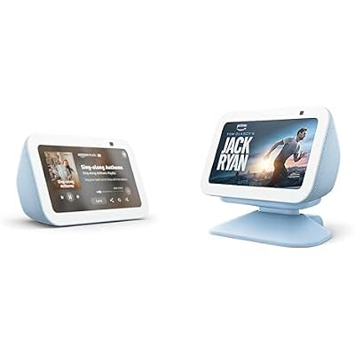 Like-New Amazon Echo Show 5 (newest model) with Adjustable Stand with USB-C Charging Port | Cloud Blue