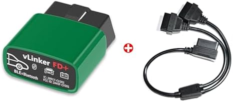 Vgate vLinker FD+ Bluetooth4.0(for Android, iOS, Windows) & 16 Pin OBD2 Splitter 12 inches