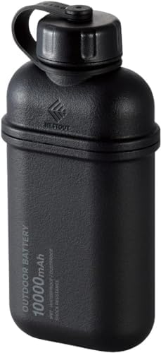 ELECOM NESTOUT 10000mAh Rugged Power Bank, Outdoor Battery Pack, 20W USB C Fast Charging PD, Waterproof IP67, Shockproof Military Grade, Tactical EDC Gear, Camping, Hiking, Hunting, Survival Black
