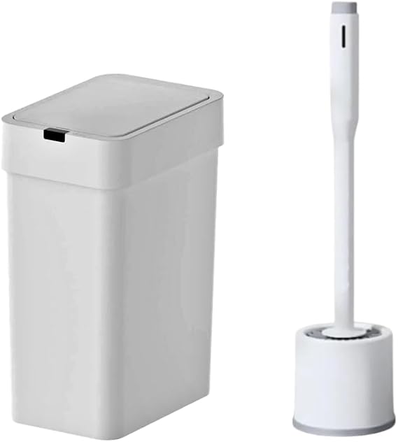 Sensörlü Otomatik Slim Çöp Kovası 9 Lt+ Deterjan Hazneli Silikon Klozet Fırçası
