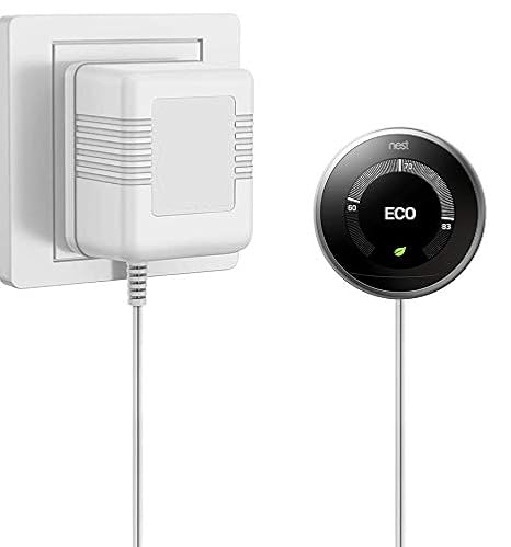 MEROM 24V 500mA 26ft C Wire Transformer Adapter Compatible with Nest/Ecobee/Sensi/Honeywell Thermostat, Nest Hello Doorbell/Ring Door Bell Power Supply