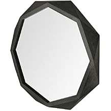 Mercana Aramis I Octagon Black Wood Frame Wall Mirror 69028