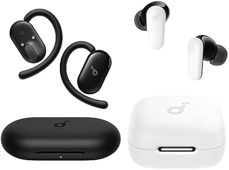 Soundcore P30i Noise Cancelling Earbuds & AeroFit 2 Open-Ear Headphones (Bundle)