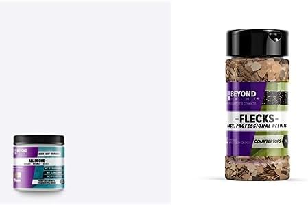 Beyond Paint Bundle, Includes (1) Pint of All-In-One Refinishing Paint in Bright White and (1) Five Ounce Multi-Colored Flecks