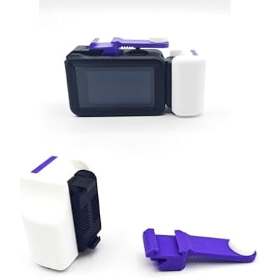Magnetic Quick Release Adapter Side Handle for DJI Osmo Action 65 Pro4, Shutter Button Grip Vlog Handle Action Camera Accessories, Portable Street Photography Handheld Stabilizer Rig White-Purple