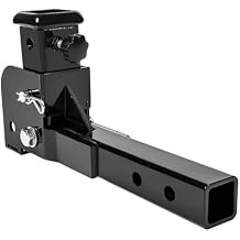 HECASA 2-in Receiver Hitch Adapter Folding Compatible with 2 Inch Trailer Hitches Wheelchair Cargo Carrier Extension Shank Mount 500lbs Black Powder Coated