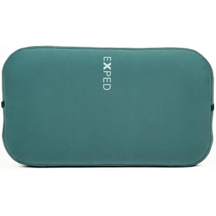 Exped Mega Pillow - Lightweight Inflatable Camping Pillow with Washable Cover & Adjustable Comfort for Neck Support in Backpacking & Van Adventures 52 x 32 x 12cm, Cypress