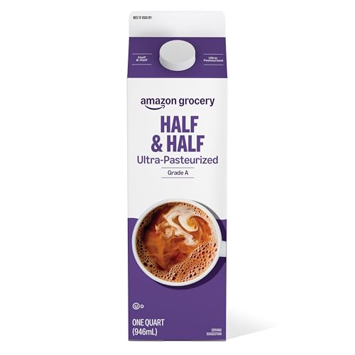 Amazon Grocery, Half & Half, Ultra Pasteurized, 32 Fl Oz