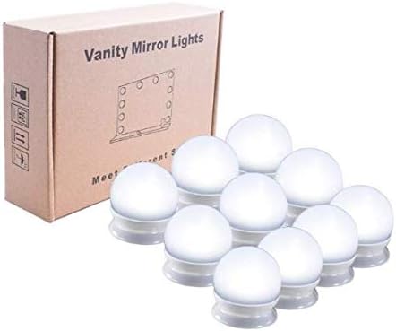 Hollywood Style LED Vanity Mirror Lights Kit with Dimmable Light,Vanity Makup Mirror Lights with Dimmer,Lighting Fixture Strip for Makeup Vanity Table Set in Dressing Room, 10 Bulbs (DC 5V USB)