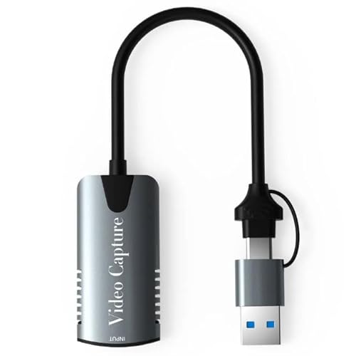 Coverzone Type-c To Usb 2in1 Video Capture Yakalama Kartı Uçlu HDMI to Type-C PC Bilgisayar Video Adaptör Çevirici HDMI aktarma için Kullanılmaz