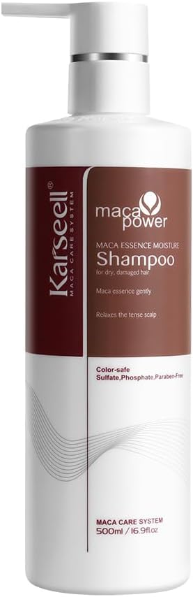Karseell Moisturizing Shampoo Maca essence Sulphate Free Deep Nourishing Shampoo for Dry and Damaged Hair 500ml