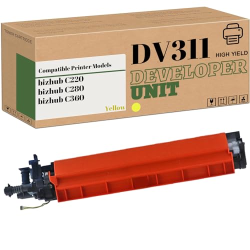 Compatible High Yield Developer Unit Replacement for Konica Minolta DV-311 DV311 for Use in Bizhub C220 C280 C360 Printer 1-Pack Yellow