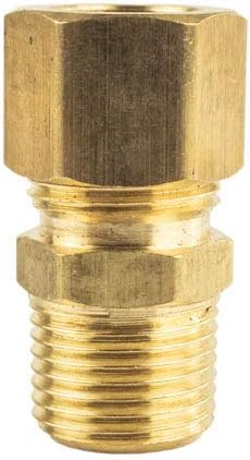 3/8" OD x 3/8" Male NPT Connector Brass Compression Fitting for 3/8" OD Tube 68EEE
